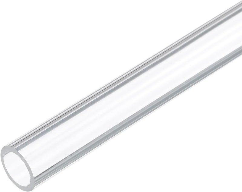 Rebower 12" Clear Plastic Rigid Pipe 12mm ID x 16mm OD (1/2" ID x 5/8" OD) Acrylic Round Polycarbonate Tubing, [for Plumbing, Hydraulics, Aquarium] - Image 1